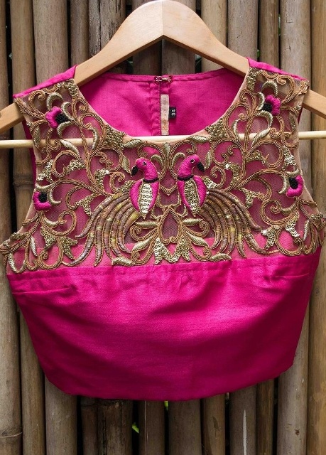 Attractive-Blouse-designs-with-3D-embroidery
