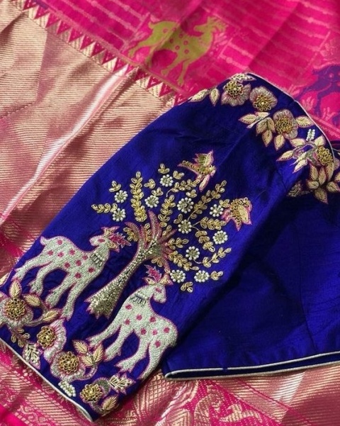 Spectacular-Thread-&-Bead-3D-Blouse-Embroidery-Designs
